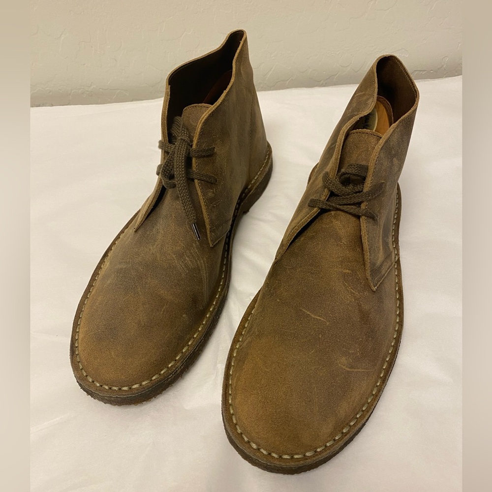 J CREW MacAlister Waxed Leather boots Size 12 NIB made in Ita…